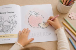 Kolorowanka językowa: Kwiaty i owoce