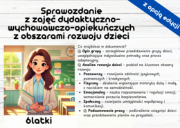 Sprawozdanie z zajęć dydaktyczno-wychowawczo-opiekuńczych z obszarami rozwoju dzieci!