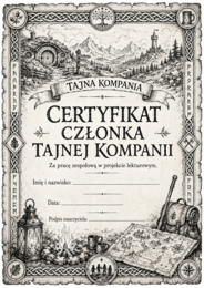 Certyfikaty/ Dyplomy inspirowane lekturą "Hobbit" czarno-białe