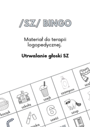 Logopedia Bingo do utrwalania głoski „sz” – materiały do terapii logopedycznej z kartą do kolorowania i losowania