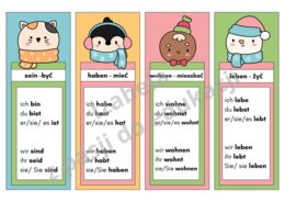 Odmiana czasowników - język niemiecki - fiszki w wydaniu zimowym