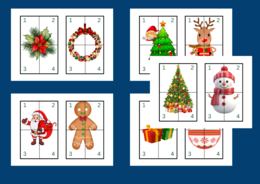 BOŻE NARODZENIE – puzzle – układanka- układanki – biblioteka – świetlica – przedszkole – 18 wersji