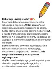 Dekoracje WITAJ SZKOŁO🎒