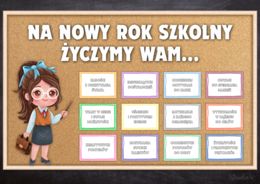 Gazetka na nowy rok szkolny - plansze z życzeniami