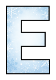 Alfabet zimowy A–Z – dekoracja sali i gazetki | Litery + śnieżynki i gwiazdki
