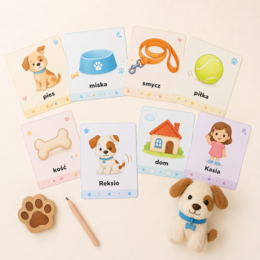 Miska, smycz, legowisko – pierwsze słowa o piesku