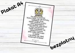 Bezpłatny Plakat - A4 - motywacja dla dzieci - Nauka to Podróż, Która Nigdy Się Nie Kończy!