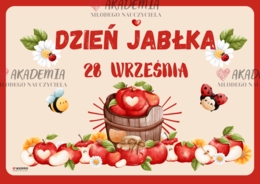 DZIEŃ JABŁKA - GIRLANDA, KARTY PRACY, ZABAWY, KOLOROWANKI, MATERIAŁY EDUKACYJNE