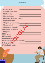 Zestaw imperativo afirmativo + negativo A2 język hiszpański