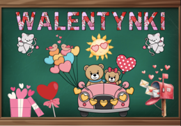 Gazetka Walentynkowa| W zestawie plakat XXL- grafika z misiami| Idealna jako kolorowa dekoracja klasy lub korytarza|