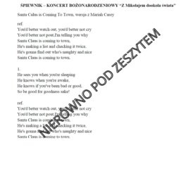 Scenariusz Koncertu Bożonarodzeniowego "Z Mikołajem dookoła świata"