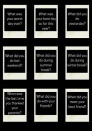 Past Simple Speaking cards - 18 questions