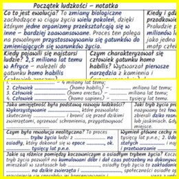 Początek ludzkości – notatka i karta pracy