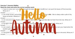 Autumn Vocabulary activities- zestaw 8 zadań na słownictwo