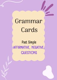 Past Simple/ Karty do mówienia/ Mówienie/ Speaking/ Zestaw/ Pakiet/ Klasy 4-8/ Klasy 4-6/ Klasy 6-8/ SP/ Warm-up/ Rozgrzewka/ Speaking cards/ Gramatyka/ Grammar/ Speaking cards grammar/ Grammar cards/ E8