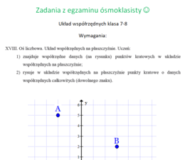 Układ współrzędnych zadania z egzaminu ósmoklasisty klasa 7-8 :-)