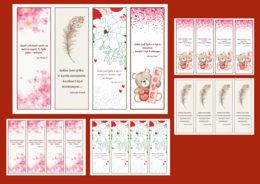 WALENTYNKI – zakładki do książek – zakładka – biblioteka – świetlica – wersja 2