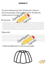 Klasa 1. Wielkanocne odejmowanie w zakresie 20. Zadania z treścią.
