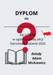 Dyplom - Narodowe Czytanie 2026
