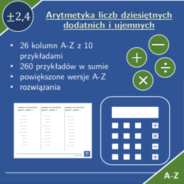 Arytmetyka liczb dziesiętnych dodatnich i ujemnych | matematyka | 26 kolumn