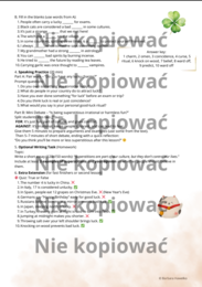 Karta pracy z czytanką Superstitions Around the World B1+/B2