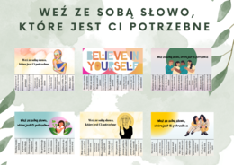 Weź ze sobą słowo, które jest Ci potrzebne- SELFCARE- 21 kart A4- odrywanki- całolroczne