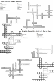 English Class A1+ – Unit 8 – krzyżówki – Wydarzenia/Out of class/Rodzaje muzyki/8.5