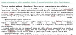 "Mniejsze zło" Andrzeja Sapkowskiego - karta pracy, praca z fragmentem