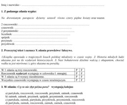sprawdzian z części mowy