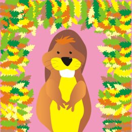 Przedszkole: Grafika do obrazu na płótnie (canvas): portret Bóbr