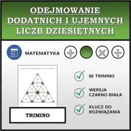 Trimino - Odejmowanie dodatnich i ujemnych liczb dziesiętnych | matematyka