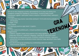 Gra terenowa " Żegnajcie wakacje, witaj szkoło"