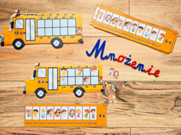 Matematyczny autobus- tabliczka mnożenia + dodawanie do 100