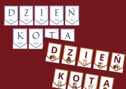 DZIEŃ KOTA – girlanda – napis – 2 wersje – gazetka