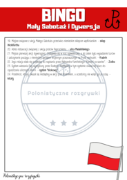 Kamienie na szaniec. Zestaw kart pracy. Bingo