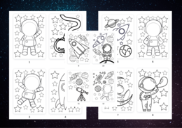 Kosmos- kolorowanka