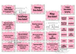 Girlanda - 8 MARCA  DZIEŃ KOBIET + 18 plansz A4 – plik PDF do druku