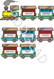 Przypadkowy pociąg- odmiana rzeczownika i przymiotnika przez przypadki.