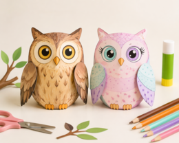 Zbuduj papierową sowę 3D