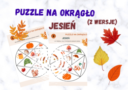 JESIENNE OBRAZKI - puzzle na okrągło w 2 wersjach