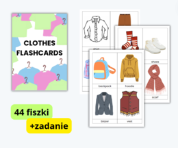 CLOTHING FLASHCARDS, FISZKI UBRANIOWE, PO ANGIELSKU