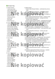 Karta pracy: Mastering the Perfect & Past Tenses B2/B2+