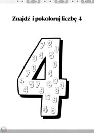 ZNAJDŹ I POKOLORUJ. LICZBY.