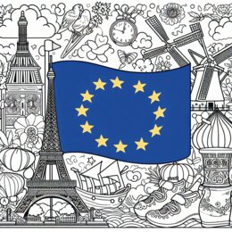 Kolorowanka z okazji Dnia Unii Europejskiej XXL 12 a4