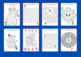 ZIMA – biblioteka – świetlica – przedszkole – labirynty – labirynt – 15 wersji