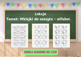 Alfabet - wklejki do zeszytu z modelami głoskowymi