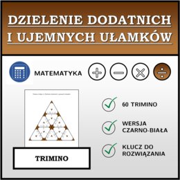 Trimino - Dzielenie dodatnich i ujemnych ułamków | matematyka