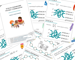 Stacje zadaniowe z potęg i pierwiastków - klasa 7 i 8