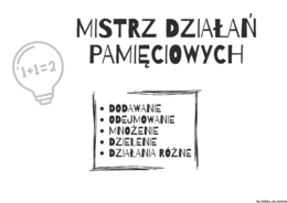 Mistrz działań pamięciowych - klasa 4