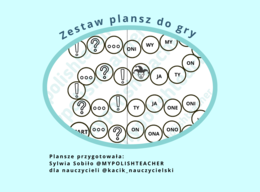 Uniwersalna plansza do gry + plansza zaimki osobowe - zestaw dla polonistów i nauczycieli języka polskiego jako obcego